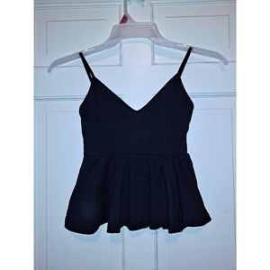 Black spaghetti strap peplum top blouse size extra small